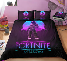 Load image into Gallery viewer, 3D Cartoon Bedding Suit Fortnites Quilt Cover Fortress Night Printed