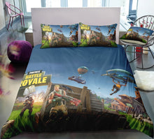 Load image into Gallery viewer, 3D Cartoon Bedding Suit Fortnites Quilt Cover Fortress Night Printed