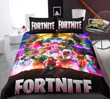 Load image into Gallery viewer, 3D Cartoon Bedding Suit Fortnites Quilt Cover Fortress Night Printed