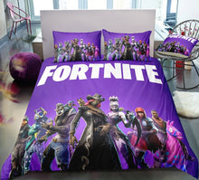 Load image into Gallery viewer, 3D Cartoon Bedding Suit Fortnites Quilt Cover Fortress Night Printed