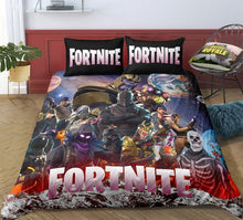 Load image into Gallery viewer, 3D Cartoon Bedding Suit Fortnites Quilt Cover Fortress Night Printed