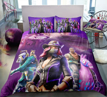 Load image into Gallery viewer, 3D Cartoon Bedding Suit Fortnites Quilt Cover Fortress Night Printed
