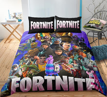 Load image into Gallery viewer, 3D Cartoon Bedding Suit Fortnites Quilt Cover Fortress Night Printed