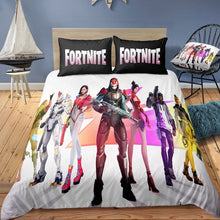 Load image into Gallery viewer, 3D Cartoon Bedding Suit Fortnites Quilt Cover Fortress Night Printed