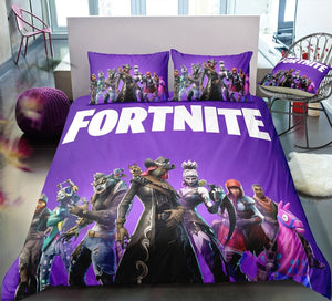 3D Cartoon Bedding Suit Fortnites Quilt Cover Fortress Night Printed